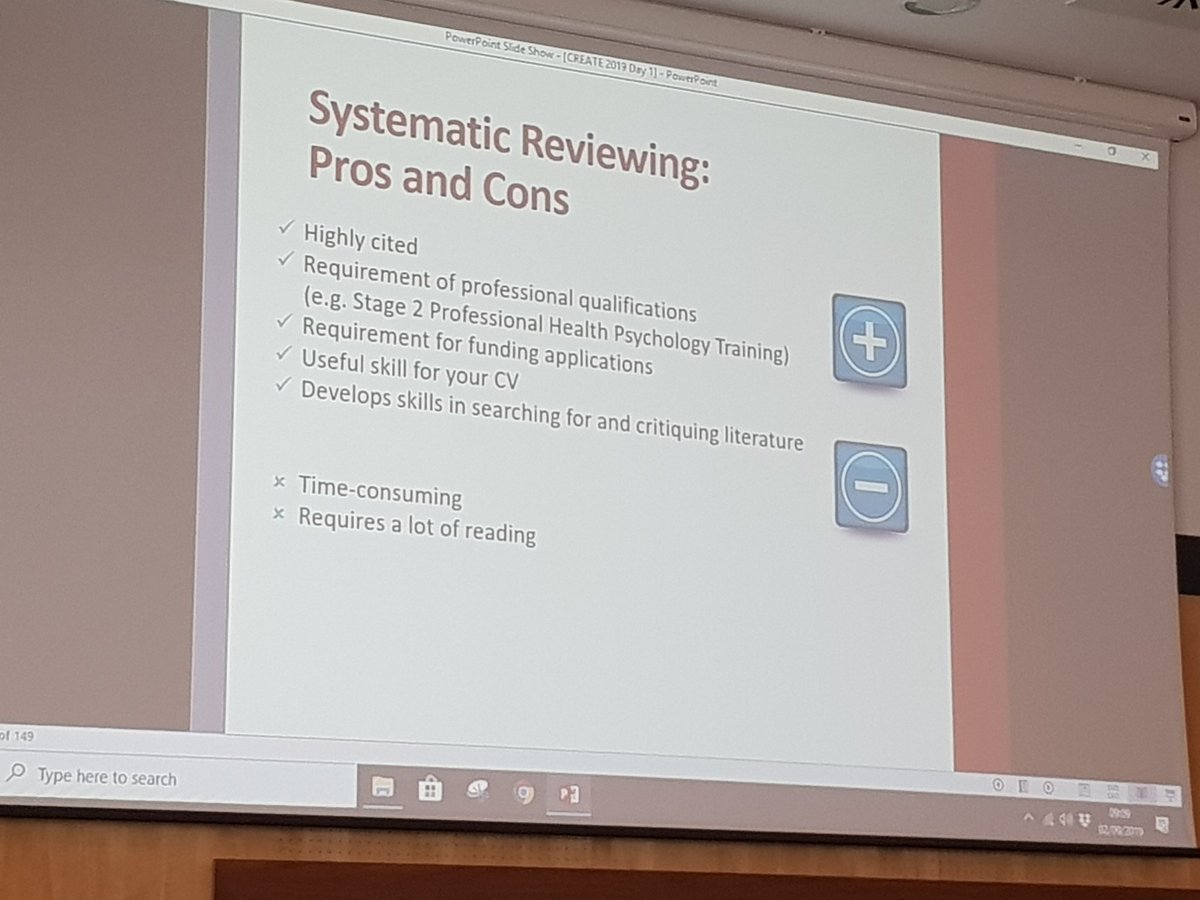 EHPSCreaters's tweet image. The pros and cons of systematic reviewing at our pre-@ehps2019! conference workshop for early career researchers. 
#CREATEworkshop #healthpsychology #earlycareerresearchers #EHPS2019