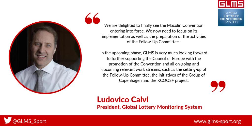 @GLMS_Sport <a href="/EuropeLotteries/">European Lotteries</a> <a href="/wla_org/">WLA</a> call for global action as #Macolin Convention has entered into force bit.ly/2lqnUJy