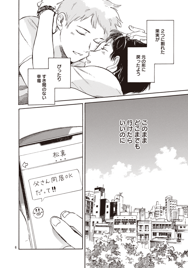 9月1日配信、集英社さんのBLアンソロ「君恋」vol.10に『かじつ』第5話(最終話)掲載されてます。ニコニコしてる松真と恭一を描くの…楽しかったです。二人の行く末を見守っていただけると嬉しいです! kimikoi.shueisha.co.jp/index…
