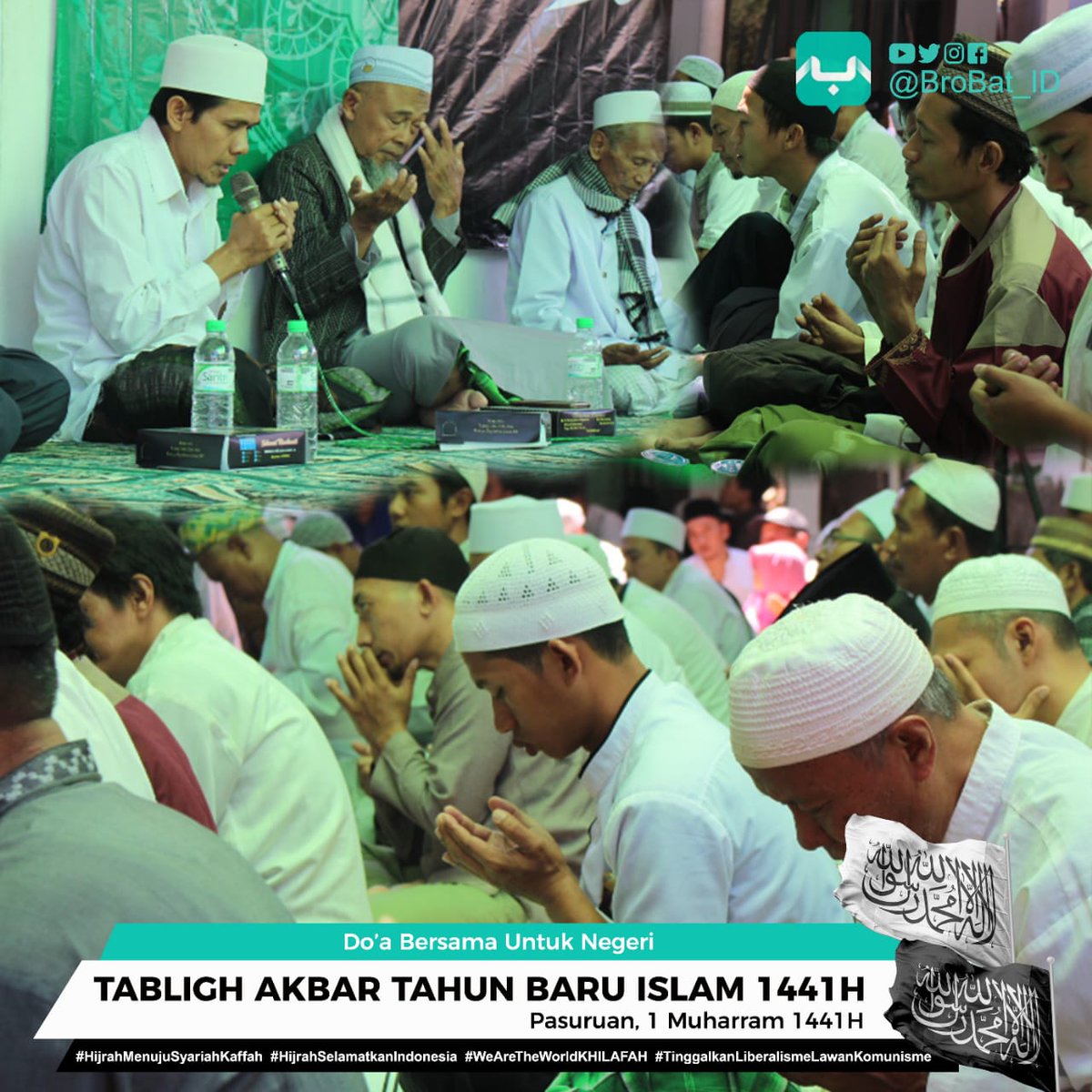 JokoSaudara's tweet photo. @dakwahsumsel Islam dan negara seperti saudara kembar, begitulan Imam Al Ghazaly bertutur. Penerapan syariah Islam secara kaffah hanya bisa dilakukan dalam institusi khilafah Islamiyah, bukan demokrasi.
#BenderaTauhidMilikIslam - #ParadeTauhidPawaiMuharram
#DJFE https://t.co/0dqZAPrMe9
