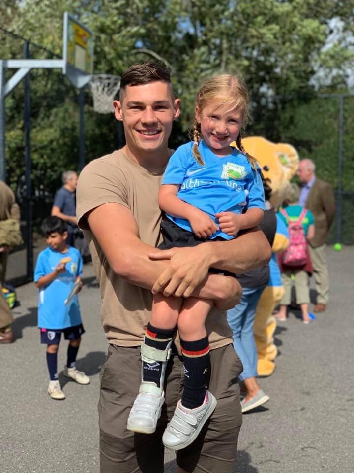 A gorgeous photo of Cerys and our Ambassador Chris Billam Smith at the launch of DCF FC, kindly sponsored by Health-on-line #football #children #Disability #accessibleforall