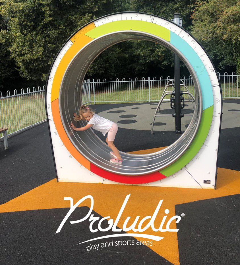 Proludic's tweet photo. Sometimes you have just got to roll with it! Our new Roll Runner allows for 3 users at any one time. This imaginative, dynamic play equipment would stand out in any playground! #PlayEquipment #PlaygroundEquipment #Play #Fun #RollRunner https://t.co/BMAY6YRxP5