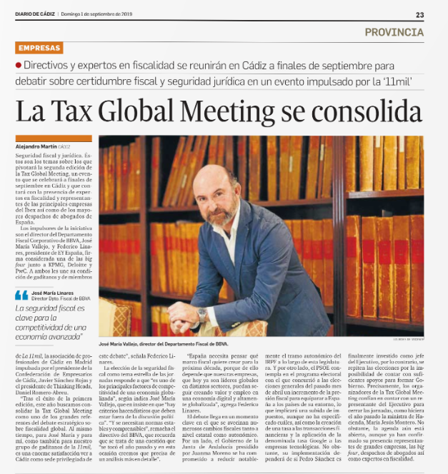 Cádiz volverá a situarse en el foco de expertos en fiscalidad #TGM

taxglobalmeeting.com/9069-2/