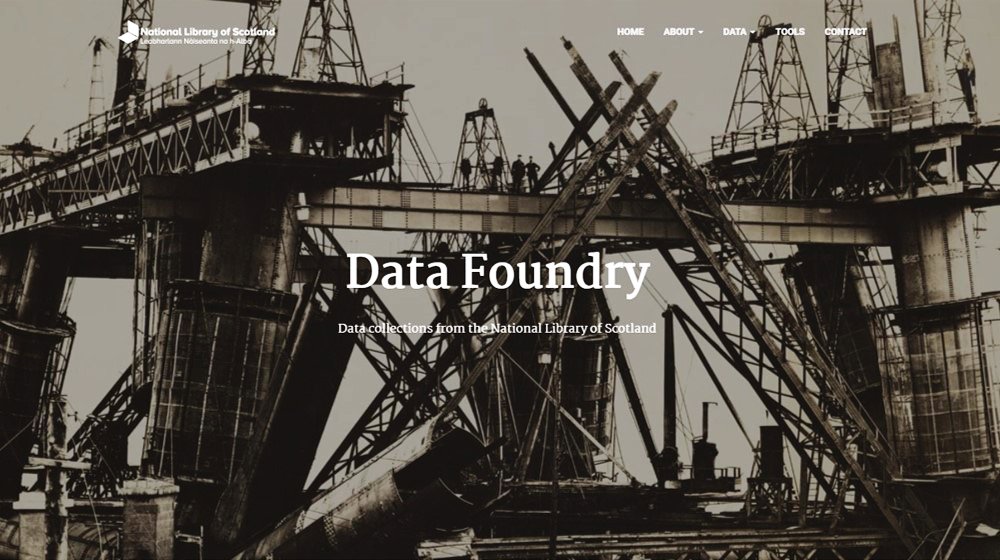 Data Foundry website at the National Library of Scotland