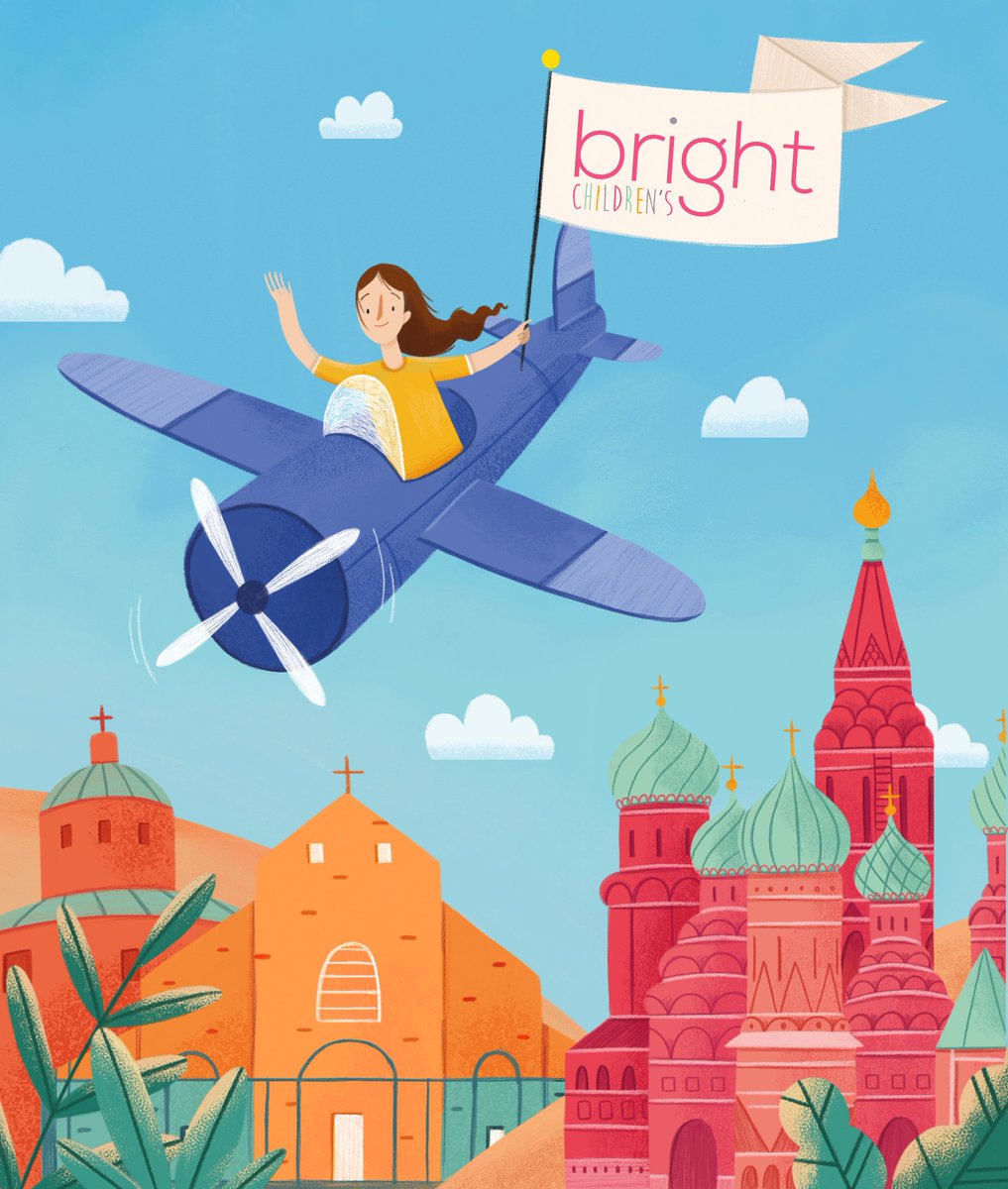 _Bright_Agency's tweet image. We are SO excited that our lovely agent, Robyn will be flying the Bright flag in #Russia at the Moscow International Book Fair this week! Artwork by Lucy Semple. #mibf19
