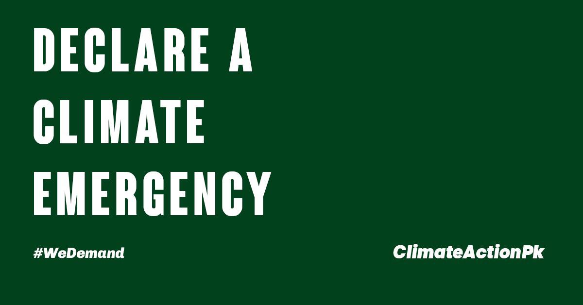 ClimateActionPk's tweet photo. Thread:
When #WeDemand to declare a climate emergency, we ask for national, provincial & district-level efforts to formulate & implement climate laws & policies to protect the lives & properties of the citizens of Pakistan. https://t.co/Sw7CXhQYyx