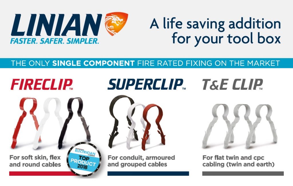 F4Pinfo's tweet photo. You may have heard of FireClips from @LINIANFireClip, but what about SuperClips and T&E Clips? LINIAN now have three ranges of clips to help you with the installation of even more cable types #FasterSaferSimpler. Read more from @proelectrician here https://t.co/BJnqQxAtcG https://t.co/QDXnnOPaag