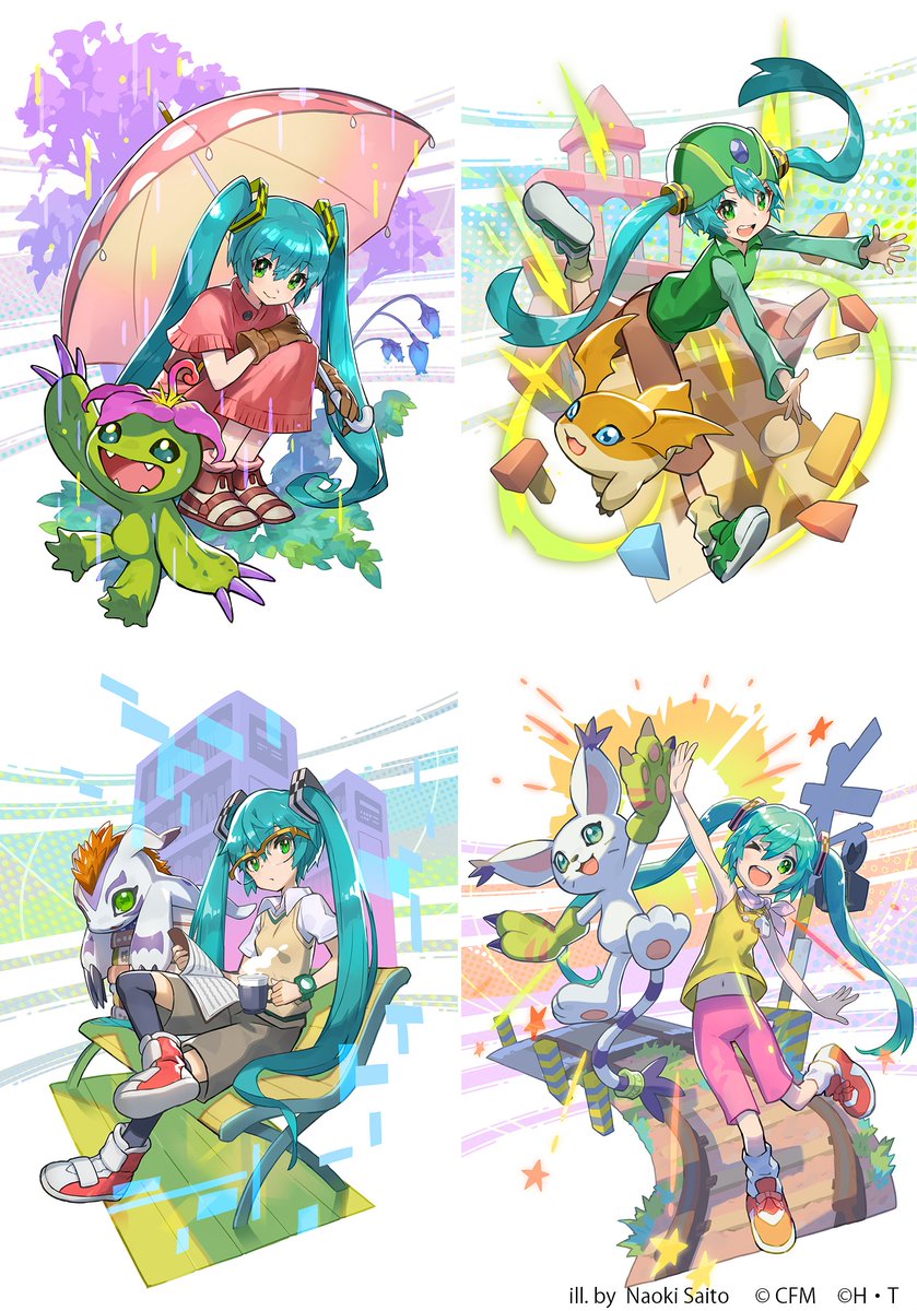 公式 デジモンアドベンチャー Last Evolution 絆 初音ミク デジモン Rella サメヤマ次郎 さいとうなおき 人気絵師のコラボイラスト完成 ミク リン レン ルカ がデジモンの世界に 今後の商品展開 ショップツアー ご期待ください デジモン