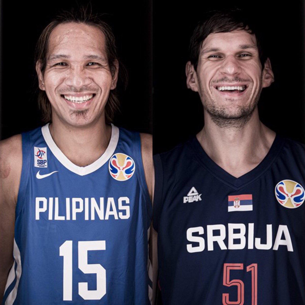 OneSportsPHL's tweet photo. The match-up you’ve all been waiting for. 😄

Abai vs Bobi.
15 vs 51.
June Mar Fajardo vs Boban Marjanovic.
Philippines 🇵🇭 vs Serbia 🇷🇸.
Are you ready?

📅 September 2
🕰 7:00 PM 
📺 @tv5manila 
💻 https://t.co/ZIJiUnP27x

#FIBAonESPN5 #FIBAWC #PilipinasGotGame 

📸 @FIBAWC https://t.co/Iyh3EgNg1S