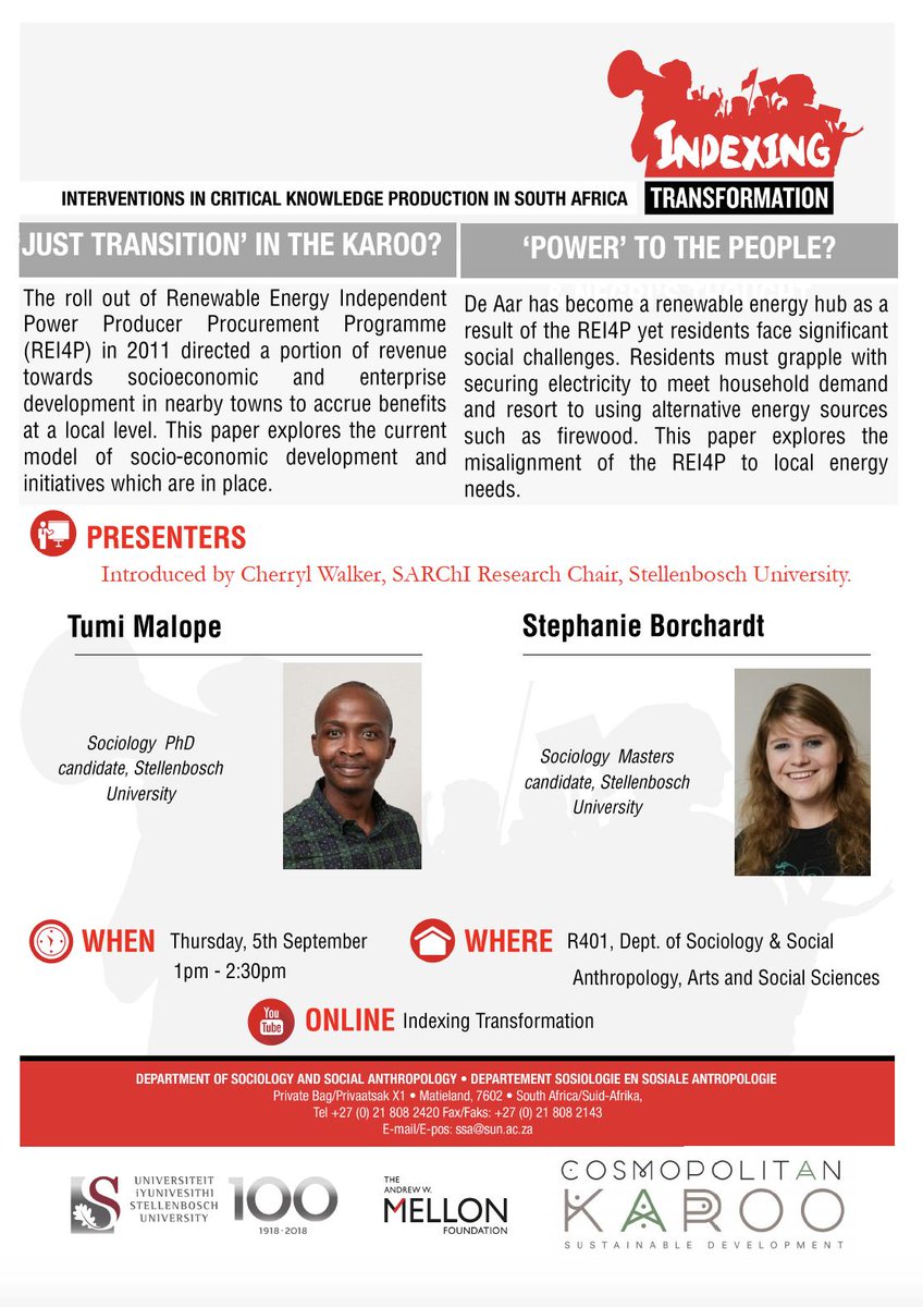 Sociology and Social Anthropology at Stellenbosch tweet media
