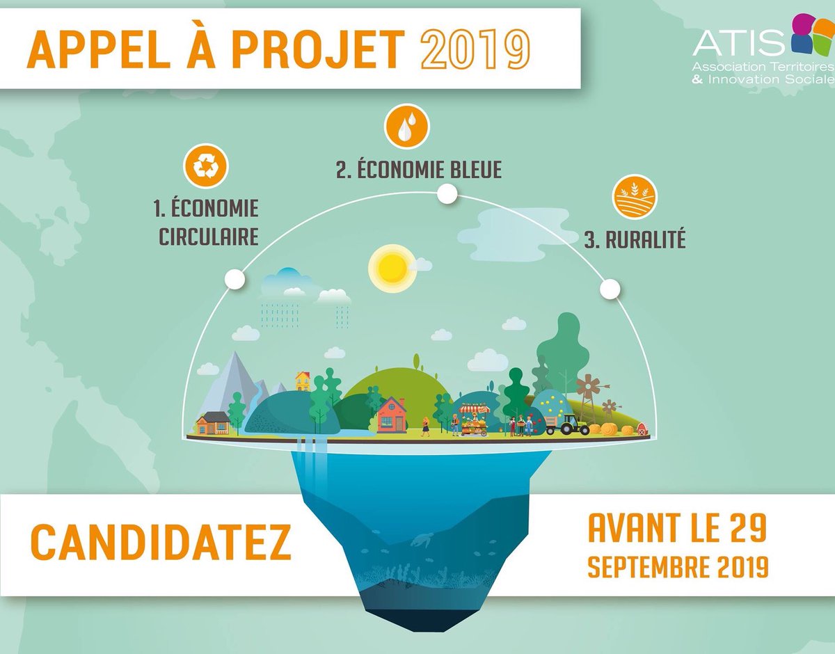 #AppelàProjet Vous avez un projet innovant et vous souhaitez créer une entreprise sociale en lien avec l’#économiecirculaire, la #ruralité et l’#économiebleue, candidatez pour vous faire accompagner 👉 atis-asso.org/nos-programmes…
