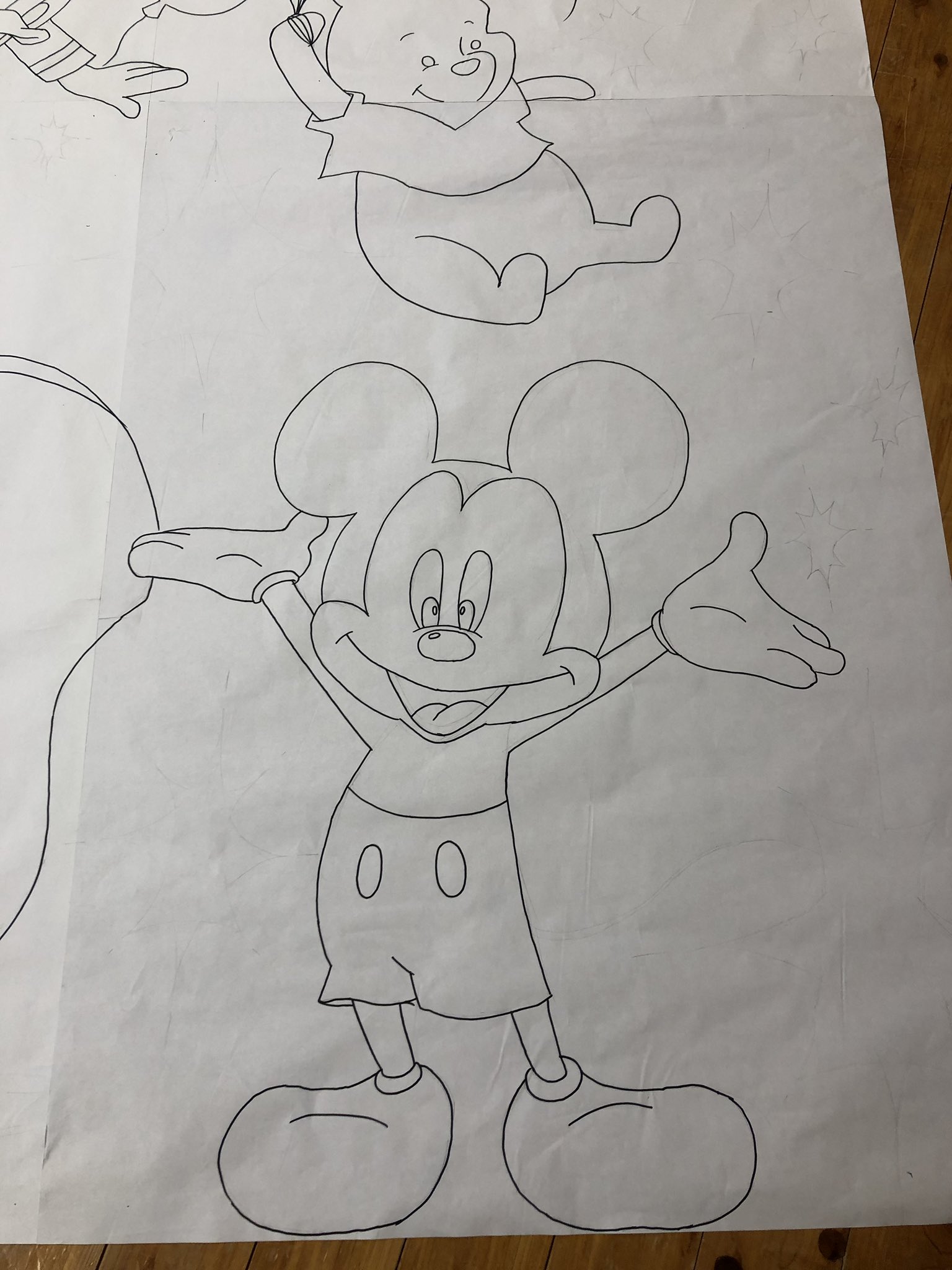 歌恋 やっと やっと線画出来ました あとは色塗り 頑張った かなり頑張った ディズニー イラスト ダンボ ミッキー プーさん ドナルド 手描き T Co Bmazr3udny Twitter