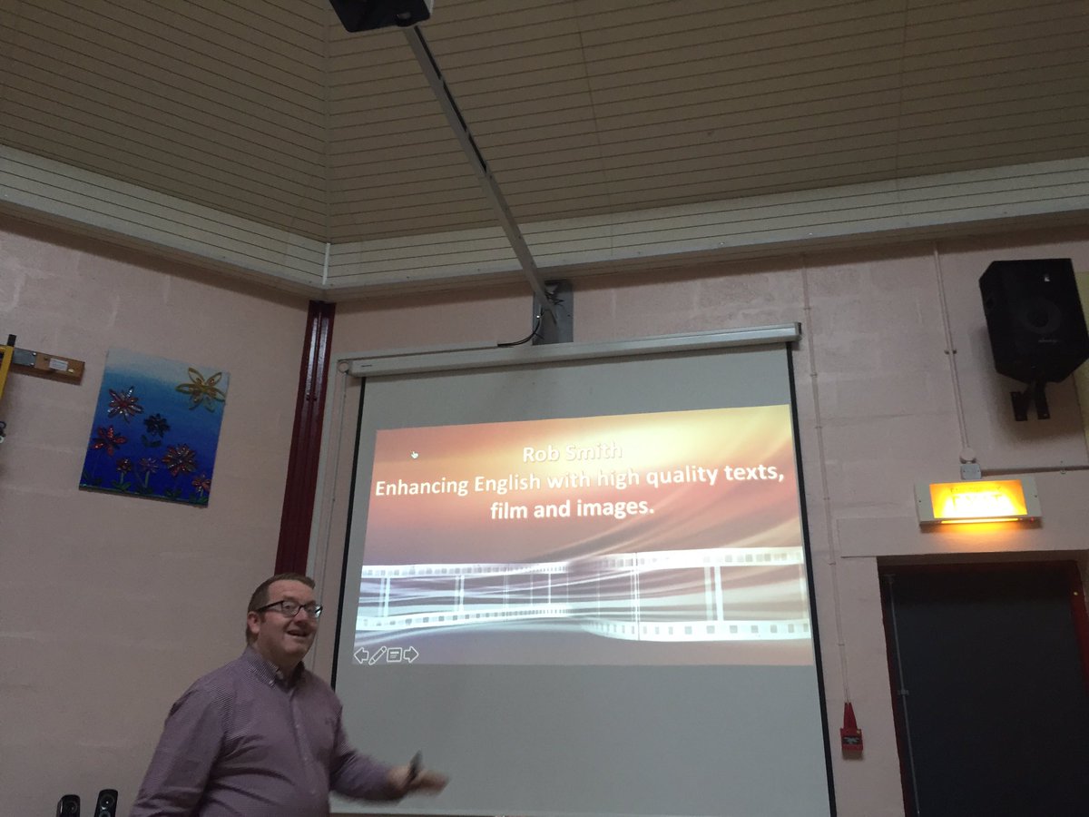 KarenLBarley's tweet photo. Great start to staff training day this morning with @redgierob getting those brain cells working again! #filmforlearning @LiteracyShed @WestfieldNPS #backtotheroutine #visualliteracy #teachersarelearners https://t.co/WrHskeT1Vw