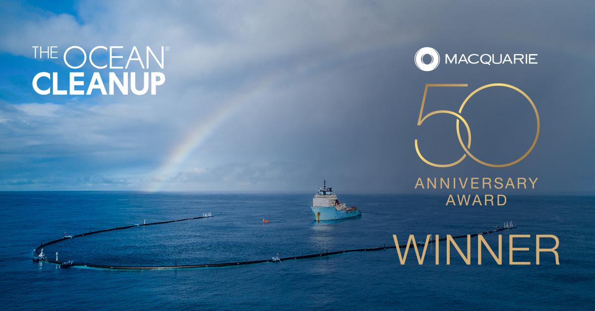 PLMtech feliciteert onze klant The Ocean Cleanup (Arena PLM implementatie) met ontvangst Macquarie Award 50th Anniversary Award