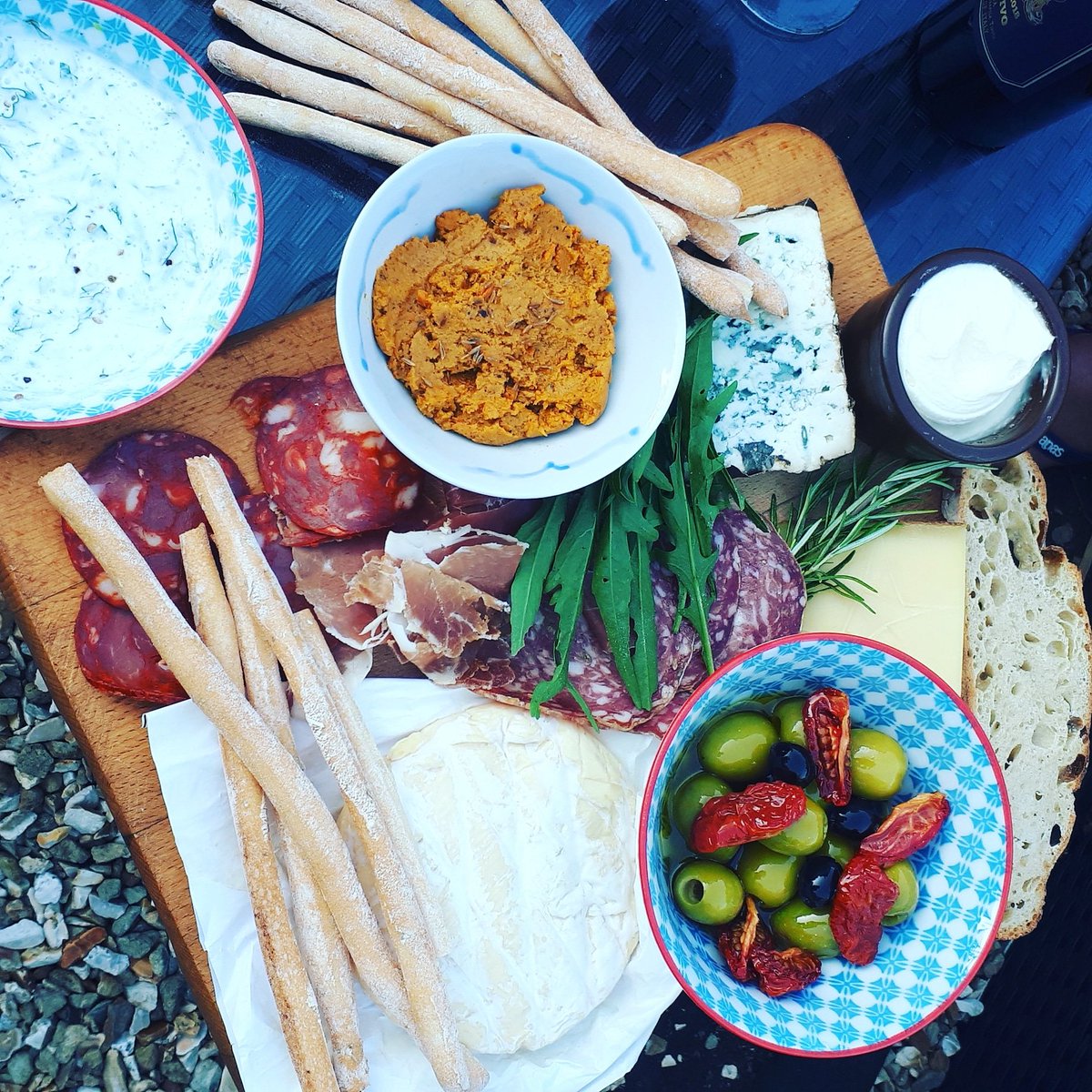 Free delivery in The Bay area for antipasti platters and anything else over £10. 
Platters consist of 3 cured meats or our IOW ham, 3 cheeses*, our own marinated olives, salad/hummus of the day and Grissini, torta or crackers. £15 for 1pax, £25 for 2 and £45 for 4. 07912 685088