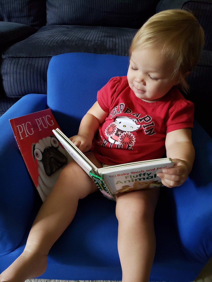 LovinLit_atCrHS's tweet photo. When you catch your 1-year-old enjoying her morning reads. You're never too young to open a book. ππ #reading #pugbook @dkbooks https://t.co/oQCat5R0dm