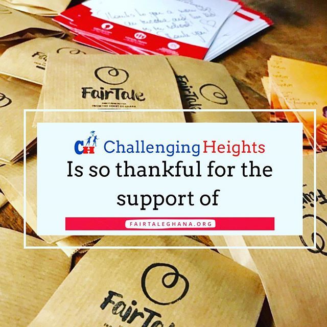 CH_Ghana's tweet photo. Medaase @fairtaleghana for all of your support! They donated 10% of their profits from August to Challenging Heights’ Reintegration Programme! This money will go to support the costs to ensure each child will have their school fees paid including their s… https://t.co/zWttvqoFEK https://t.co/dAl8gQMlx0