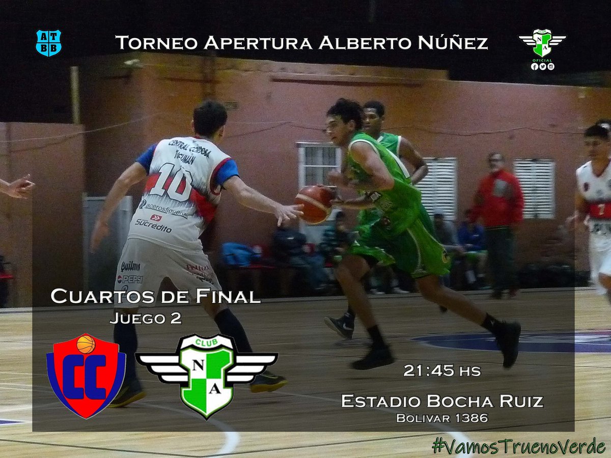 NAvellanedaTuc's tweet photo. #ATBB #Primera

ES HOY‼
El Nico visita a Central Córdoba por el segundo juego de cuartos de final del Torneo Apertura Alberto Núñez, con ventaja para el local. 
Vamos todos a 'CC' a alentar al Trueno Verde 💪💪

#VamosNicolás ⚡💚 https://t.co/KdF0Wft60O