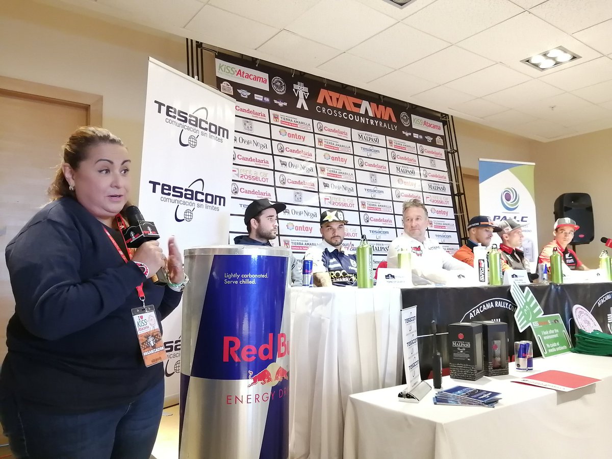 AtacamaRally's tweet photo. 🇬🇧 #Now We are at the Press Conference of the #AtacamaRally2019. Katia Juárez, FIM International Sustainability Comition Director, has explained the #KissProgramme to the Press.
@FIM_live
#FIMridegreen #FIMcrosscountryrally #Atacamarally https://t.co/r0E9uEg4bb