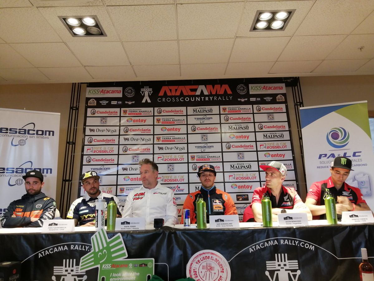 AtacamaRally's tweet photo. 🇬🇧 #Now We are at the Press Conference of the #AtacamaRally2019. Katia Juárez, FIM International Sustainability Comition Director, has explained the #KissProgramme to the Press.
@FIM_live
#FIMridegreen #FIMcrosscountryrally #Atacamarally https://t.co/r0E9uEg4bb