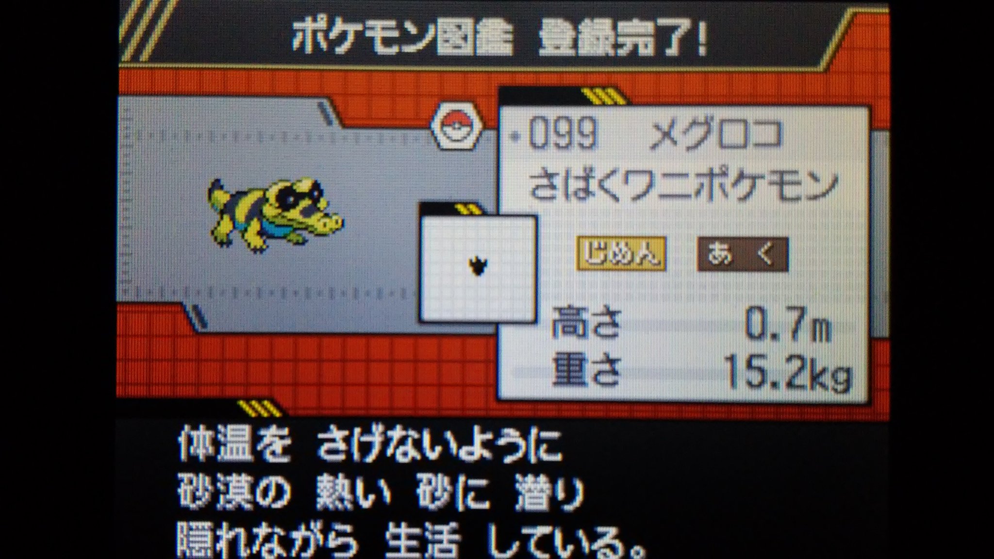 銀河に絆を奪われしデコポン Twitterissa 古代の城にて メグロコを捕獲 ズバット同様 中は動くnpcが居なかったから簡単だった ライモンジムを始めとして こいつは色々と活躍しそうな気がする まずはリゾートデザートのトレーナーを全部倒してからライモン