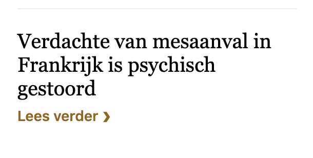 Hier is een 'no shit, Sherlock' wel op z'n plaats.
Toch een krantenartikel waard, want doorgaans zijn mesaanvallers stabiele, helderdenkende doorsnee burgers.