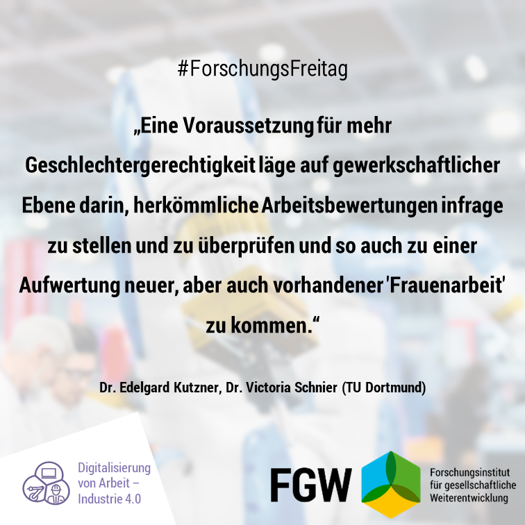Kutzner &amp; Schnier (<a href="/TU_Dortmund/">TU Dortmund</a>) setzen sich in ihrer Studie zu industrieller Einfacharbeit, Geschlecht &amp; Digitalisierung mit dem Aufbrechen von Geschlechterstereotypen im Zuge der #Digitalisierung auseinander. #ForschungsFreitag #digitalisierunGaENDERN fgw-nrw.de/studien/indust…