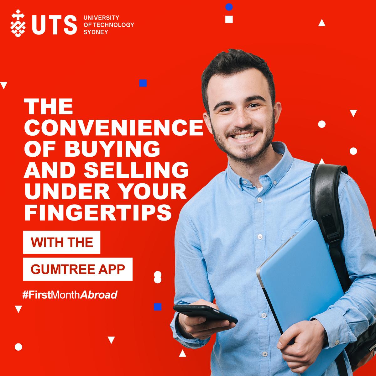 UTSINSEARCH_IN's tweet photo. Buy, sell and find just about everything you need, with more than 3 million listings across hundreds of categories on Gumtree app.
#FirstMonthAbroad #FindTheSpark #UTS #UTSInsearch #UTSSupportServices #University #Students #StudyInAustralia #College #Sydney https://t.co/ClSthvUsn3