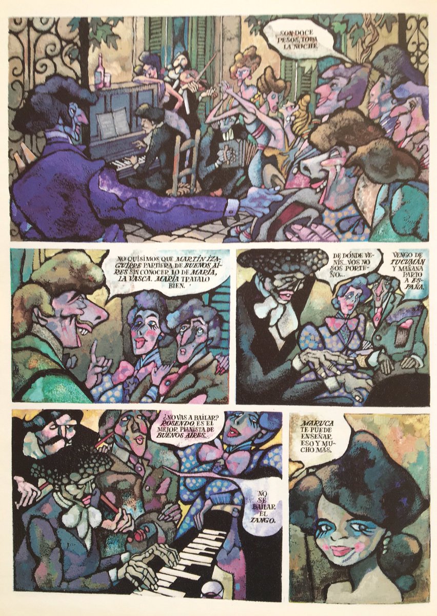 Albert Breccia w/ Juan Sasturain, 1990, watercolors 