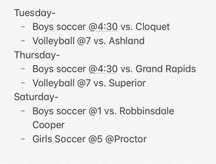 DMHS_Fansection's tweet photo. 🚨🚨Here are this weeks upcoming games around Duluth. More info to come... https://t.co/yOGxF9VarT