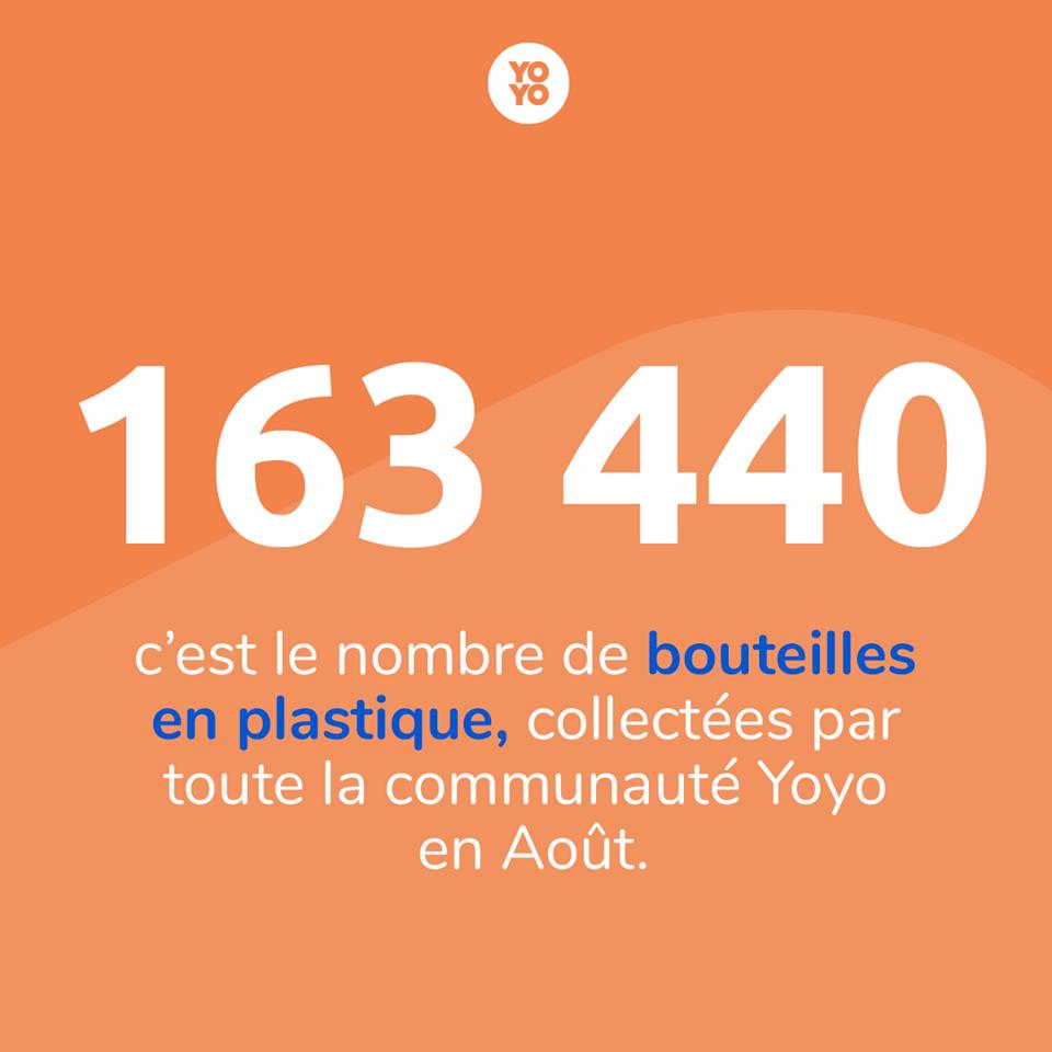 yoyo_eco's tweet photo. Au mois d'Août chez Yoyo c'est 3 632 nouveaux sacs collectés sur soit plus de 163 440 bouteilles en plastique qui seront recyclées à 100% et en circuit-court en France. ♻️ #environnement #recyclage #triplastique #tridechets #ecologie https://t.co/qJ5cpHhWuW