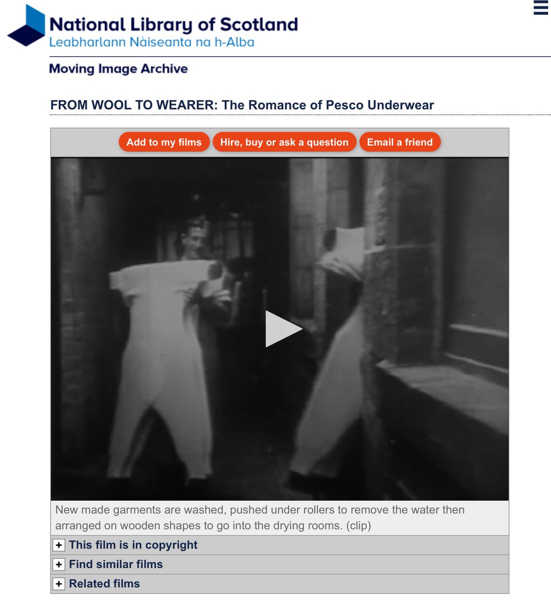 BusArchScot's tweet photo. Much hilarity in the audience at mention of The Romance of Pesco Underwear created for screening at Ghent exhibition - an example of a company marketing themselves abroad https://t.co/1T0KscAeGs #BACScot https://t.co/GXwrhKM6D0
