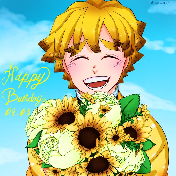 カブトガニ🦀さんがTwitterに投稿した我妻善逸(鬼滅の刃)のイラスト。