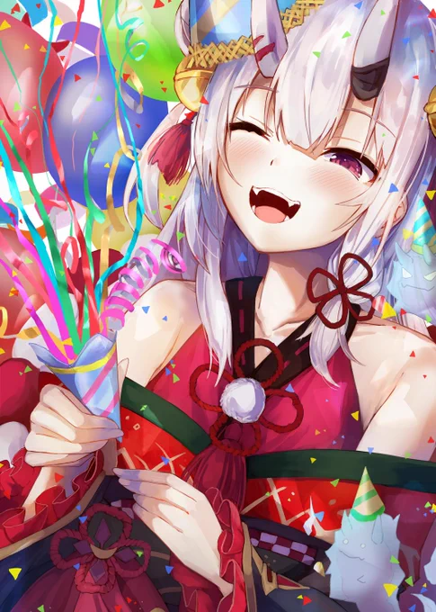 あやめお嬢1周年おめでとうだ余? #百鬼絵巻 