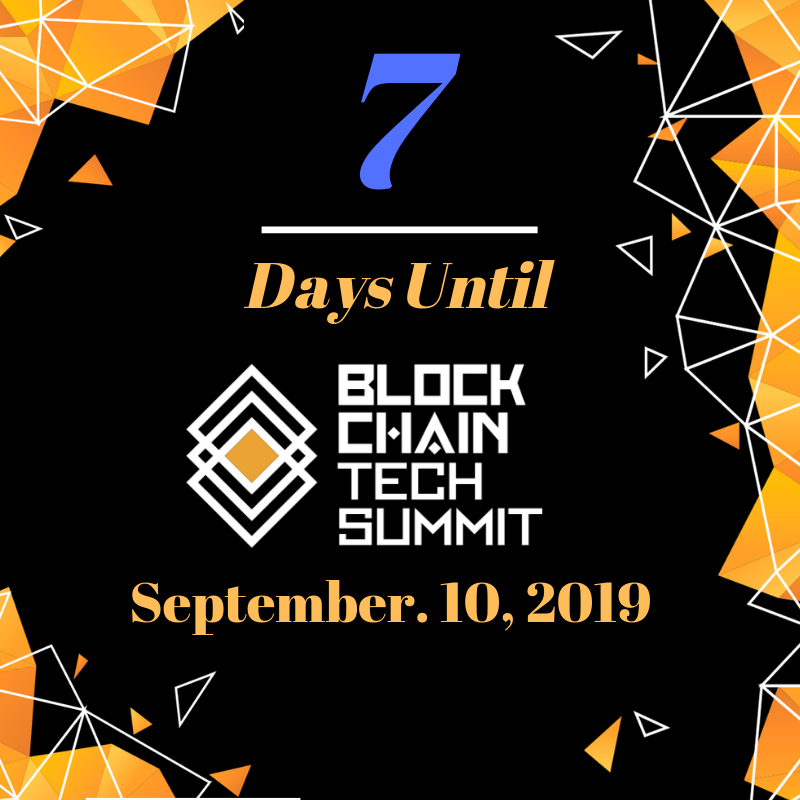 GlobalStartupE's tweet photo. 7 days until #Blockchaintechsummit19 ! Join 300+ speakers, pioneers and investors on Sept 10th! RSVP via https://t.co/NLHwCsOLIt #blockchain #tech #future https://t.co/EeFOEldNqf