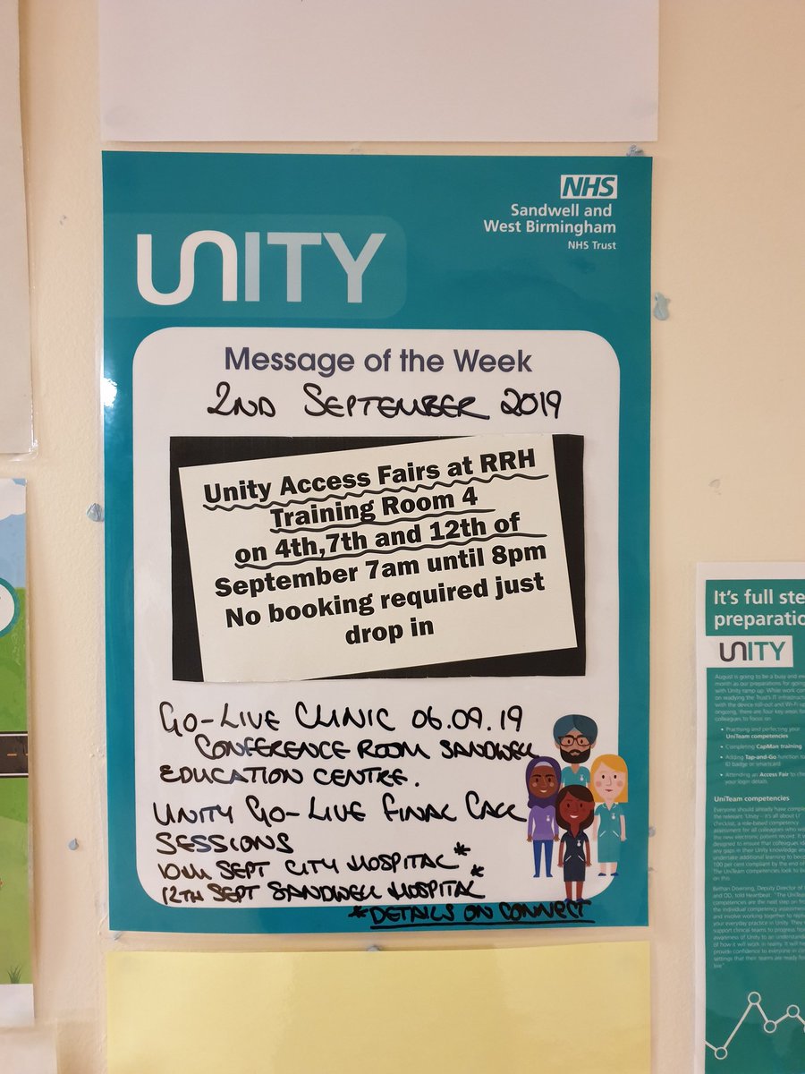ANNIEWI18240275's tweet image. Unity message of the week on Eliza Tinsley ward at Rowley - ensuring that staff attend the Access Fairs. #GettingReadyforUnity @PcctWards  @SWBHnhs