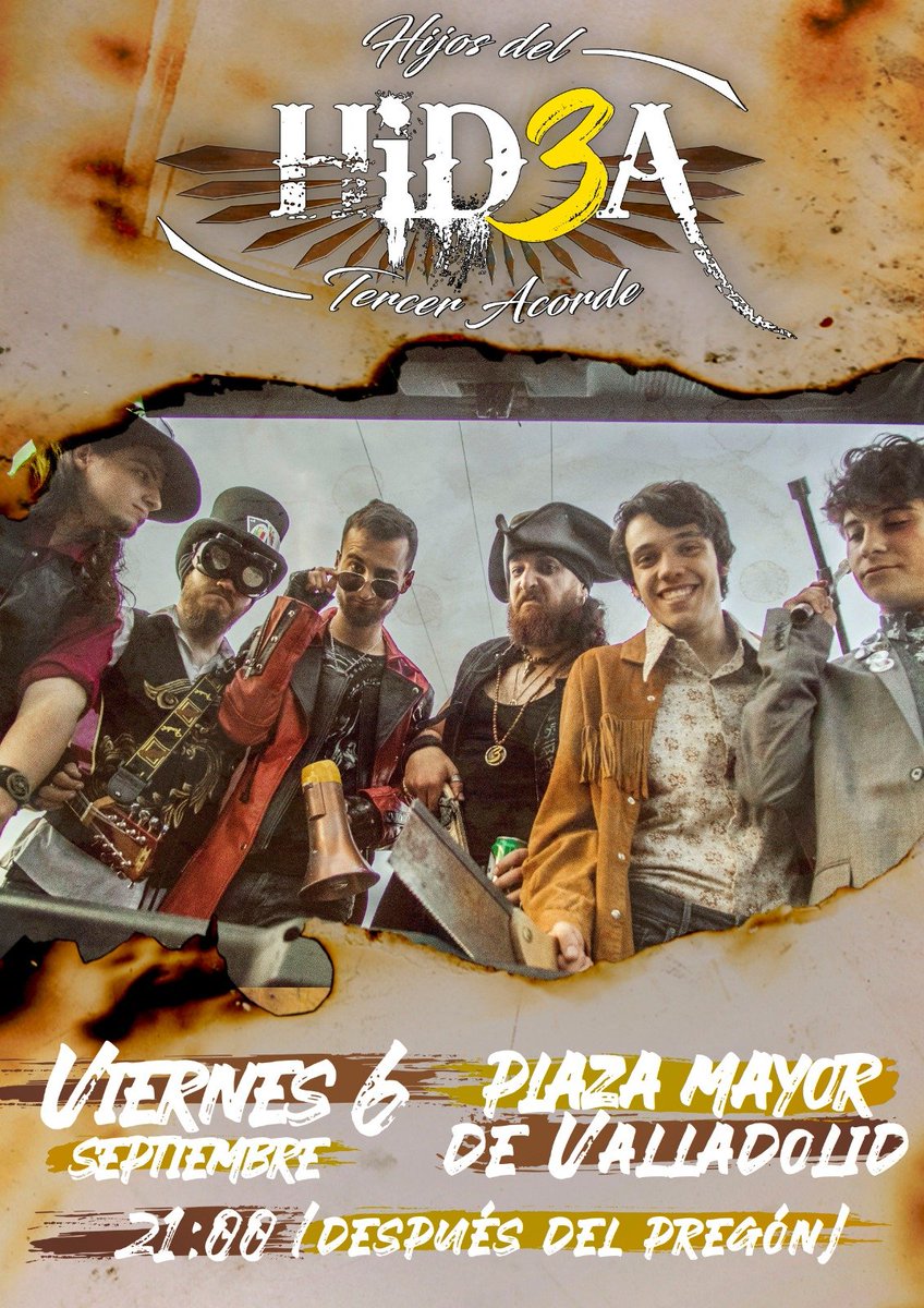 distritouve's tweet photo. #DistritoNews by #DistritoUve #Conciertos #Valladolid #Rock #Folk. Este viernes 6/9/19, tras pregón
#FiestasValladolid, @HiD3A
tocarán en Plaza Mayor. Ganaron concurso #DemoExpress 2018 en el que fui parte del jurado: ¡no os perdáis la cita! #RecomendadoPorDistritoUve #música https://t.co/o1fDqGyZAR