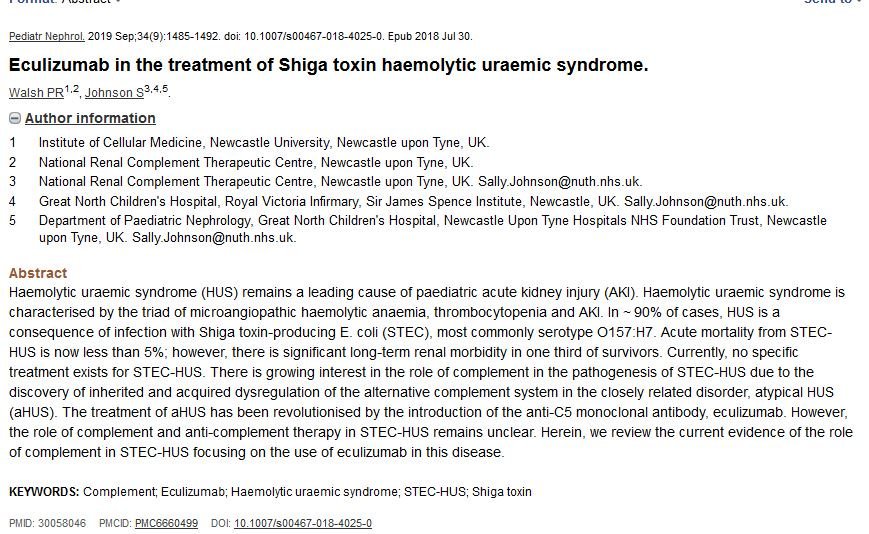 Ecustec_BCTU's tweet photo. A very interesting publication about #eculizumab in the treatment of STEC-HUS to read over this week!  
https://t.co/XgTEDsmcxV

@AlexionPharma https://t.co/TNYmUGXrOQ