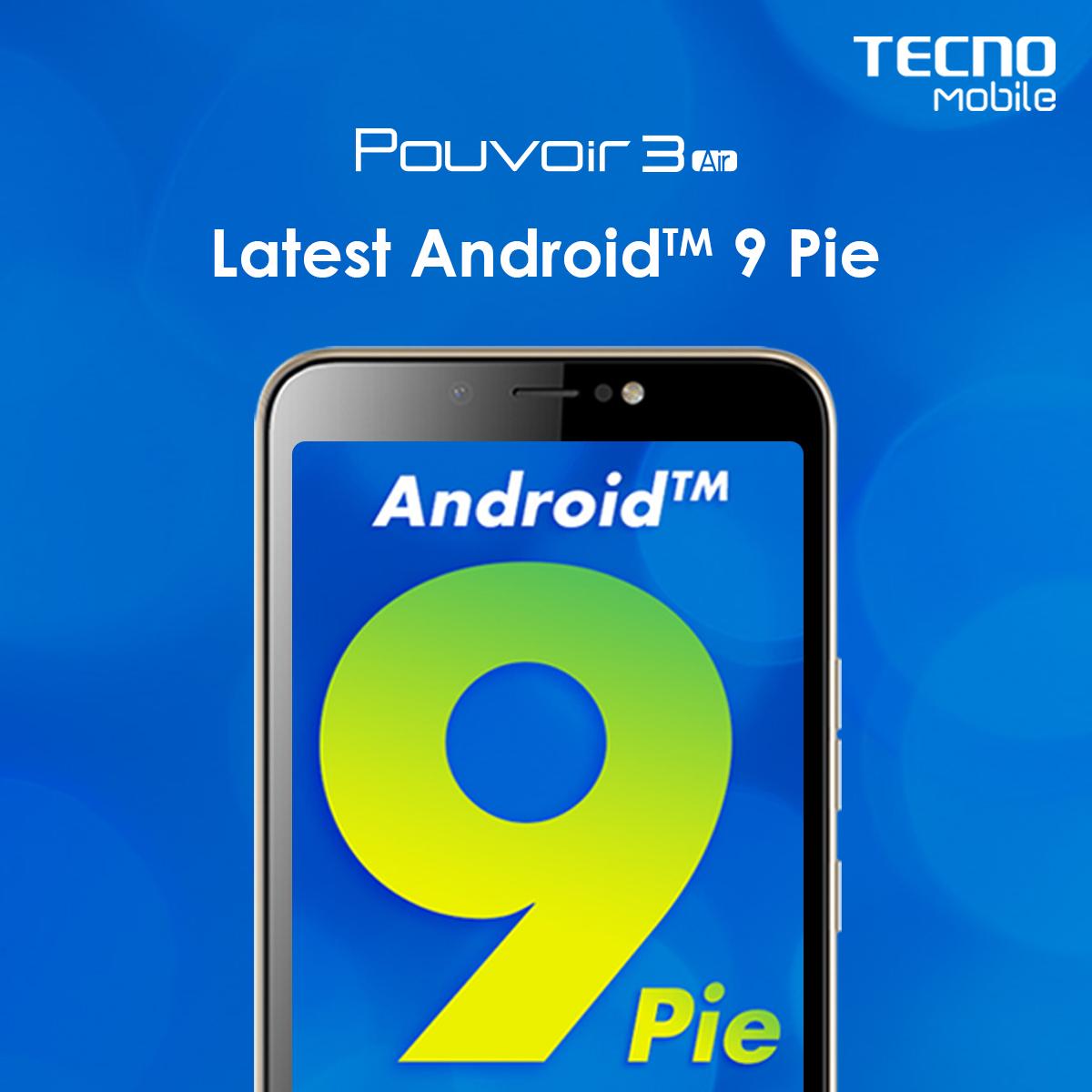 TECNOMobileKSA's tweet photo. Which version of Android are you using? The latest Android™ 9 Pie system bringing you massive efficiencies #TECNOMobileKSA #ExplorePouvoir3Air #StrongBattery #Bigscreen https://t.co/jPIr1gZcXD