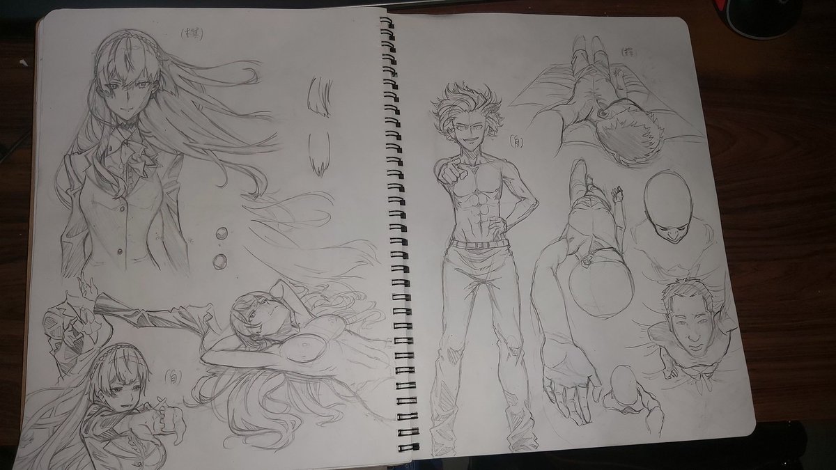 今日は髪の毛と女性の体の描き方をいっぱい研究した。どれだけ一原がうまくでも、二原力ないと仙洞力ゼロだと先輩に言われた日からやっと本気に二原の練習を始めた。夏休みの最後、ニ原力を最大限伸びたい。