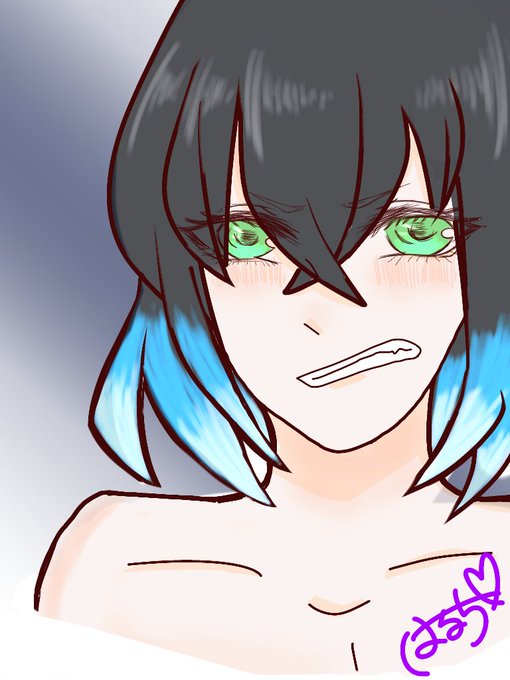 はるちさんがTwitterに投稿した嘴平伊之助(鬼滅の刃)のイラスト。