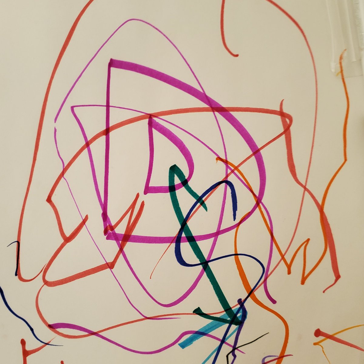 DavidDiPino's tweet photo. Our 2-year-old's #HurricaneDorian #SpaghettiModel #art really captures the uncertainty of the storm's track. She #NailedIt with her #art ! https://t.co/9uKkdKWTuN