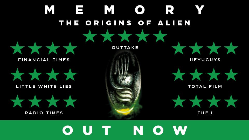 Dogwoof's tweet photo. #MemoryAlienDoc is out on DVD & digital today! This film is a 'richly rewarding experience' (Radio Times) for seasoned fans and fresh enthusiasts alike, and is the definitive retrospective upon the hauntingly brilliant #Alien. Watch now https://t.co/i9381Fzal4 https://t.co/CooVe4uAaI