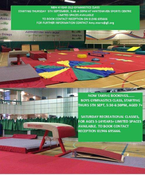*New Gymnastics Classes at Whitehaven Sports Centre, limited spaces- DON’T MISS OUT*