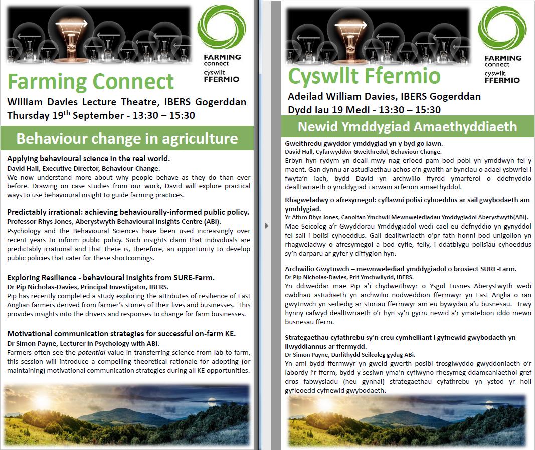 YEU_Aber's tweet photo. Happy to be contributing to this @ibers_aber and @FarmingConnect event later in September. Bringing #SelfDeterminationTheory and #BasicPsychologicalNeeds into agriculture #KnowledgeExchange! See our recent @FrontiersIn paper if interested: https://t.co/VGlp139jRg https://t.co/9NgPn09TSs