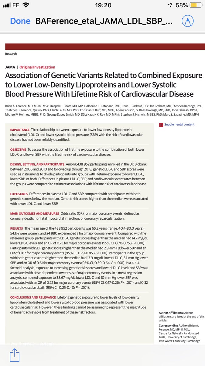 ProfKausikRay's tweet image. Our paper in JAMA . Lifetime LDL and BP reduction reduces lifetime risk of CVD by nearly 80 %