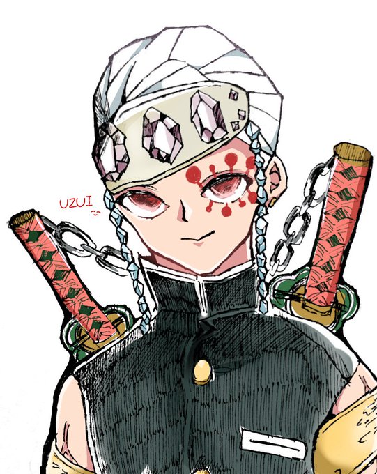 オム田🍳さんがTwitterに投稿した宇髄天元(鬼滅の刃)のイラスト。