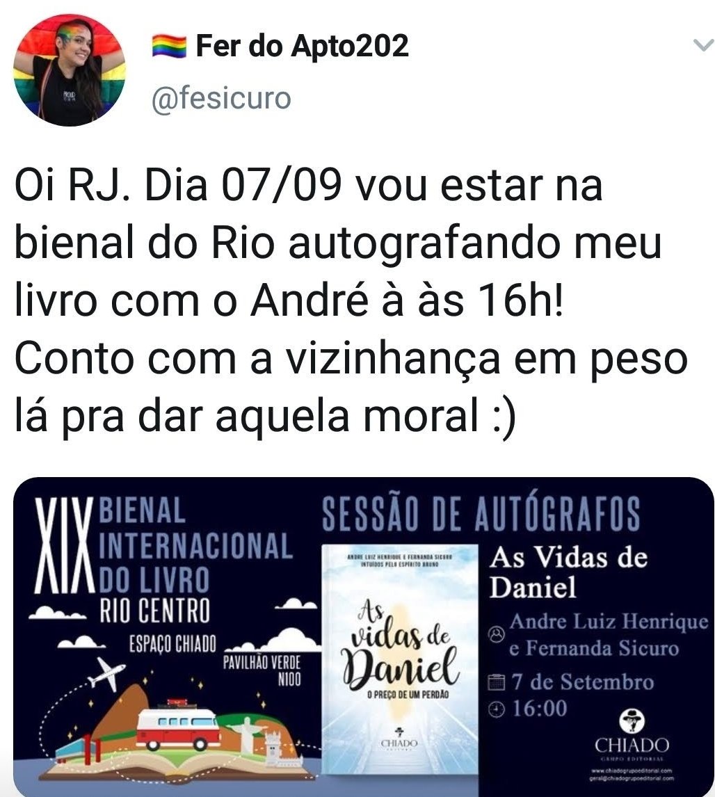 RoseliR88166996's tweet photo. Só pra relembrar as vizinhas que sábado tem @fesicuro na @bienaldolivro 🤙💛💛💛💛 https://t.co/cvV8w2lmSd