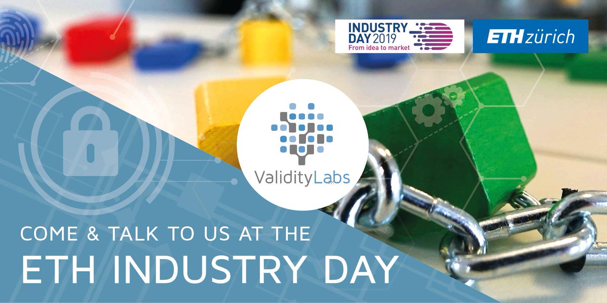 This Wednesday we will attend the <a href="/ETH/">ETH Zürich</a> #IndustryDay (booth E20) in #Zurich
Come by &amp; talk to us about the decentralized tomorrow that we are building!