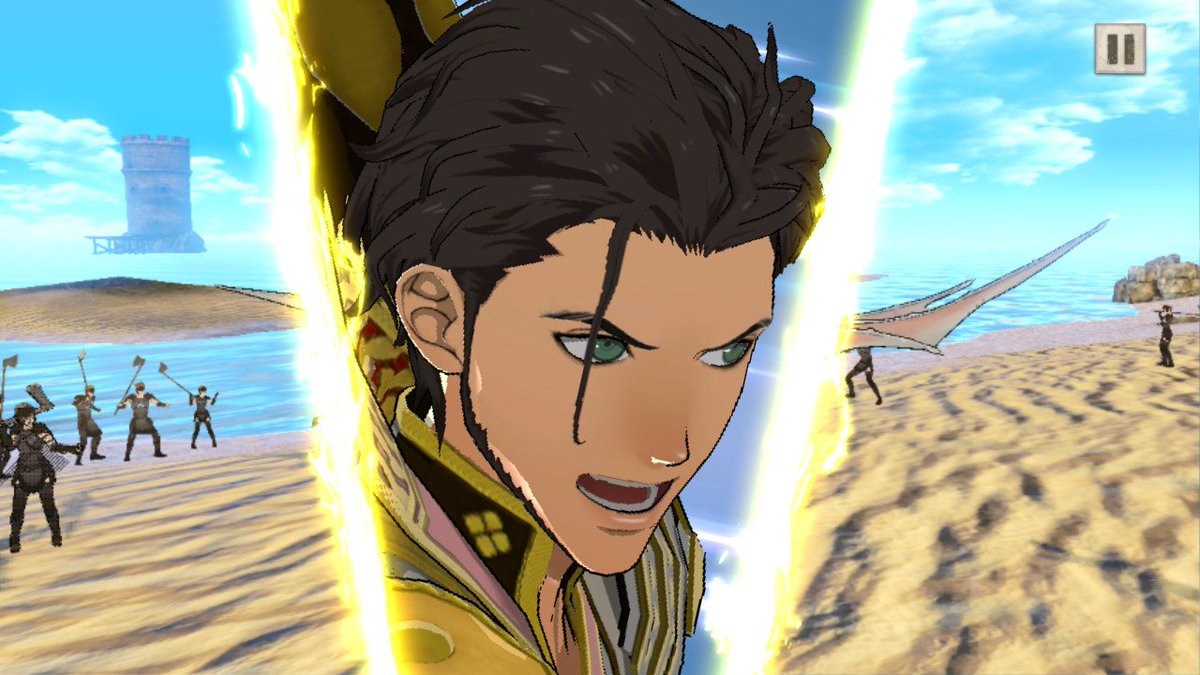 バルバロッサの必殺カットインが好きだったので 全パターン写真撮った 騎乗の槍と Lv1の戦士の漫画